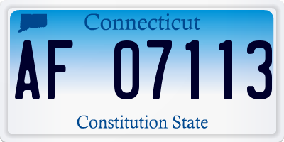 CT license plate AF07113
