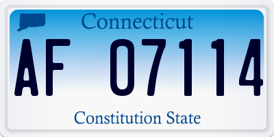 CT license plate AF07114