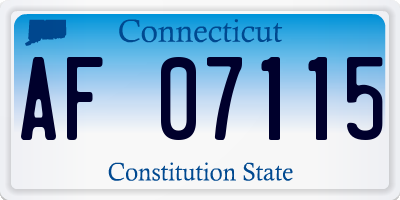 CT license plate AF07115