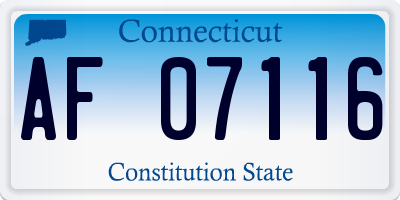 CT license plate AF07116