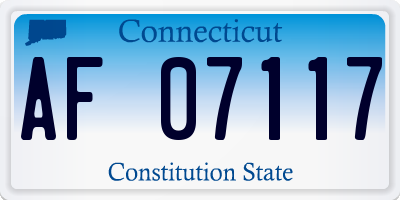 CT license plate AF07117