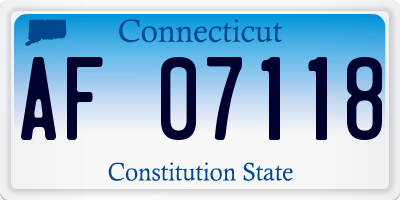 CT license plate AF07118