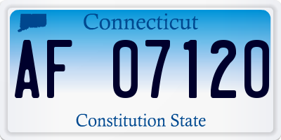 CT license plate AF07120