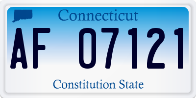 CT license plate AF07121