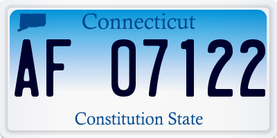 CT license plate AF07122