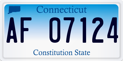CT license plate AF07124