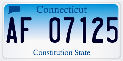 CT license plate AF07125