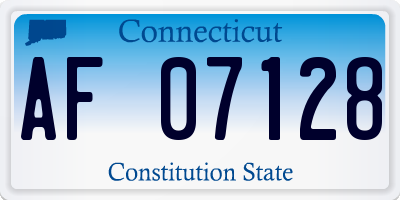 CT license plate AF07128