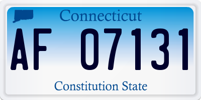 CT license plate AF07131