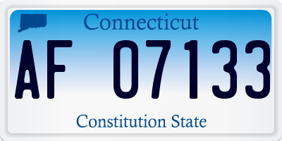 CT license plate AF07133
