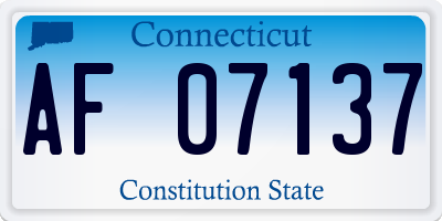 CT license plate AF07137