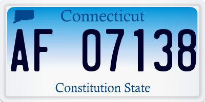 CT license plate AF07138
