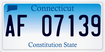CT license plate AF07139