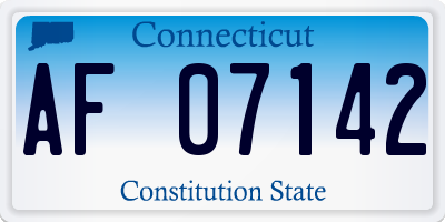 CT license plate AF07142