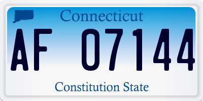 CT license plate AF07144