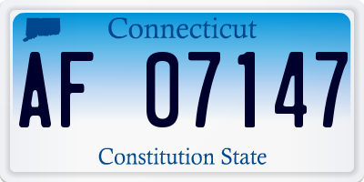 CT license plate AF07147