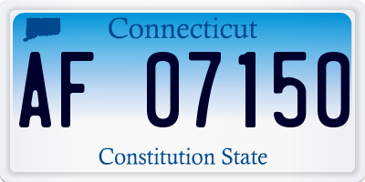 CT license plate AF07150