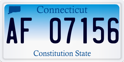 CT license plate AF07156