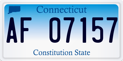 CT license plate AF07157