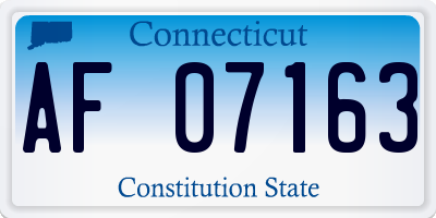 CT license plate AF07163