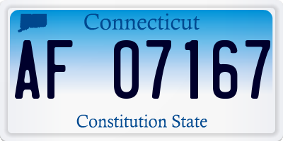 CT license plate AF07167