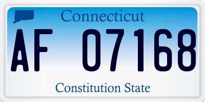 CT license plate AF07168