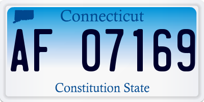 CT license plate AF07169