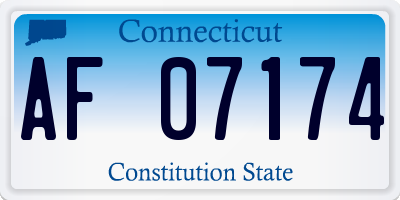 CT license plate AF07174