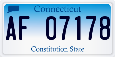 CT license plate AF07178