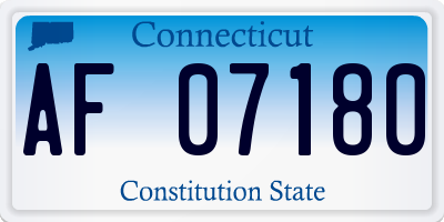 CT license plate AF07180