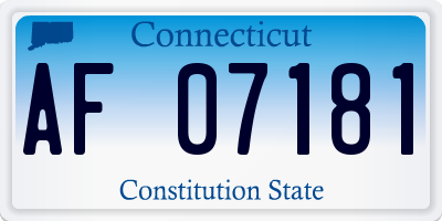 CT license plate AF07181
