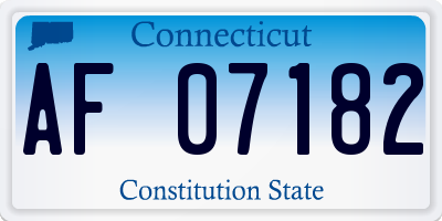 CT license plate AF07182
