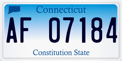 CT license plate AF07184