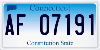 CT license plate AF07191