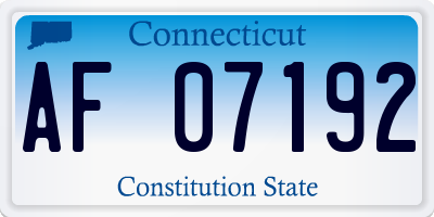 CT license plate AF07192