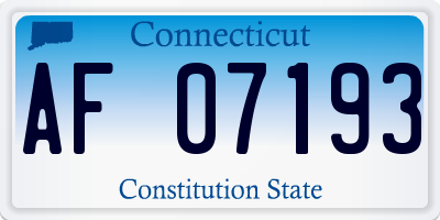 CT license plate AF07193