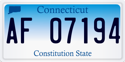 CT license plate AF07194