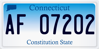 CT license plate AF07202