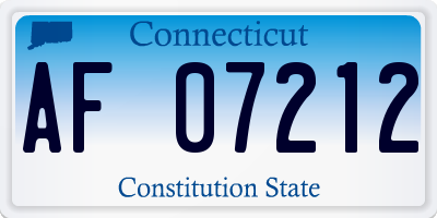 CT license plate AF07212