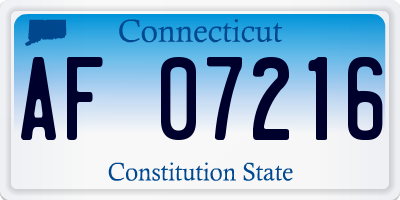 CT license plate AF07216