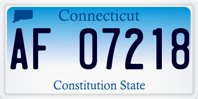 CT license plate AF07218