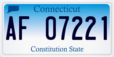 CT license plate AF07221