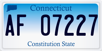 CT license plate AF07227