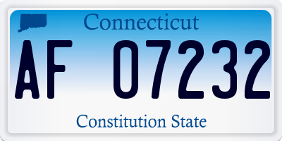 CT license plate AF07232
