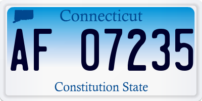 CT license plate AF07235