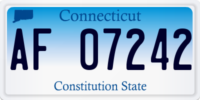 CT license plate AF07242