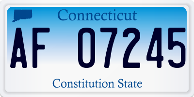 CT license plate AF07245