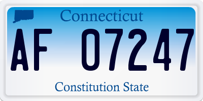 CT license plate AF07247