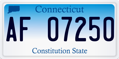 CT license plate AF07250