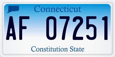 CT license plate AF07251